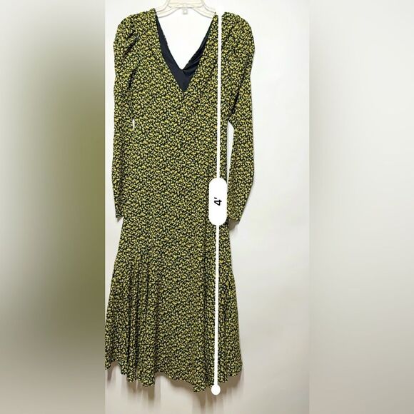 Eimy Istoire Stormi Flower Long Sleeve Midi Dress in Black M NWT - Picture 3 of 16